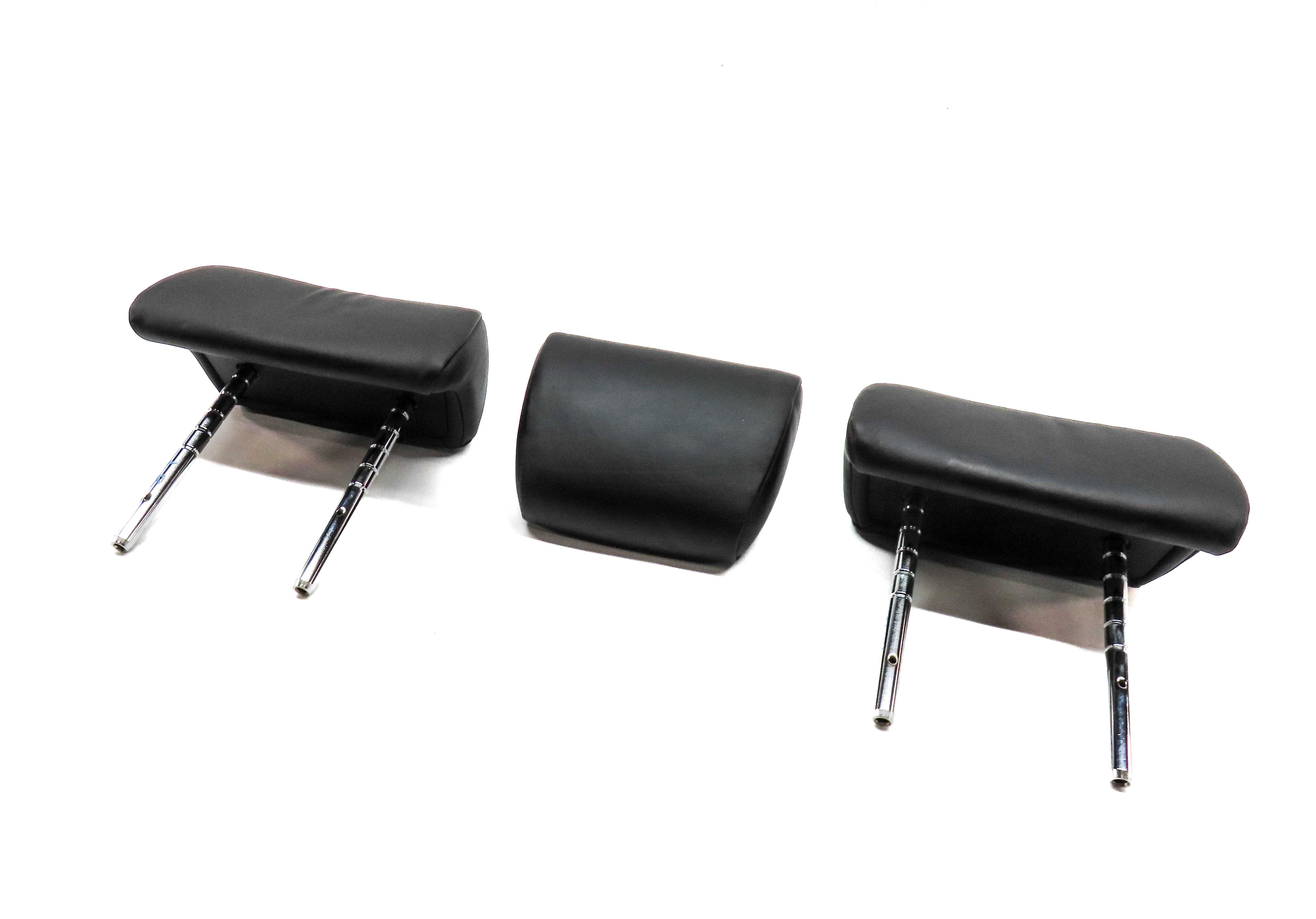 11-15 BMW 7 SERIES (F01) REAR LEFT RIGHT & CENTER SEAT HEADREST SET 3 (Black) — exact item pictured